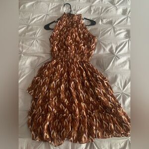 Taylor Brown and Cream Sleevless Dress Cocktail Work Office